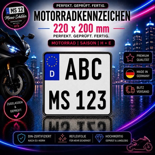 Motorrad kennzeichen 220 x - 1,